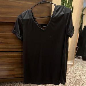 Black blouse with back tie detail